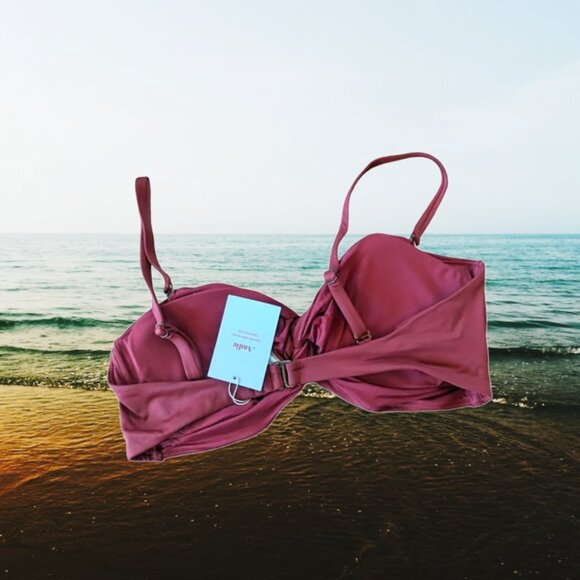 Andie Swim The Capri Top Truffle Eco Nylon Size Large - Picture 3 of 8